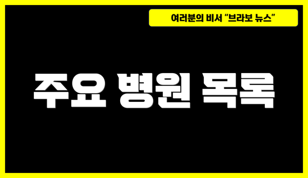 주요 병원 목록