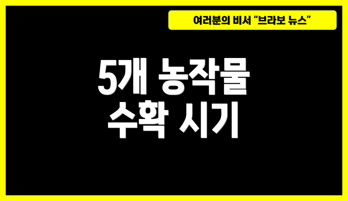 5개 농작물 수확 시기