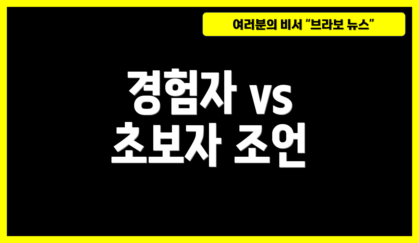 경험자 vs 초보자 조언