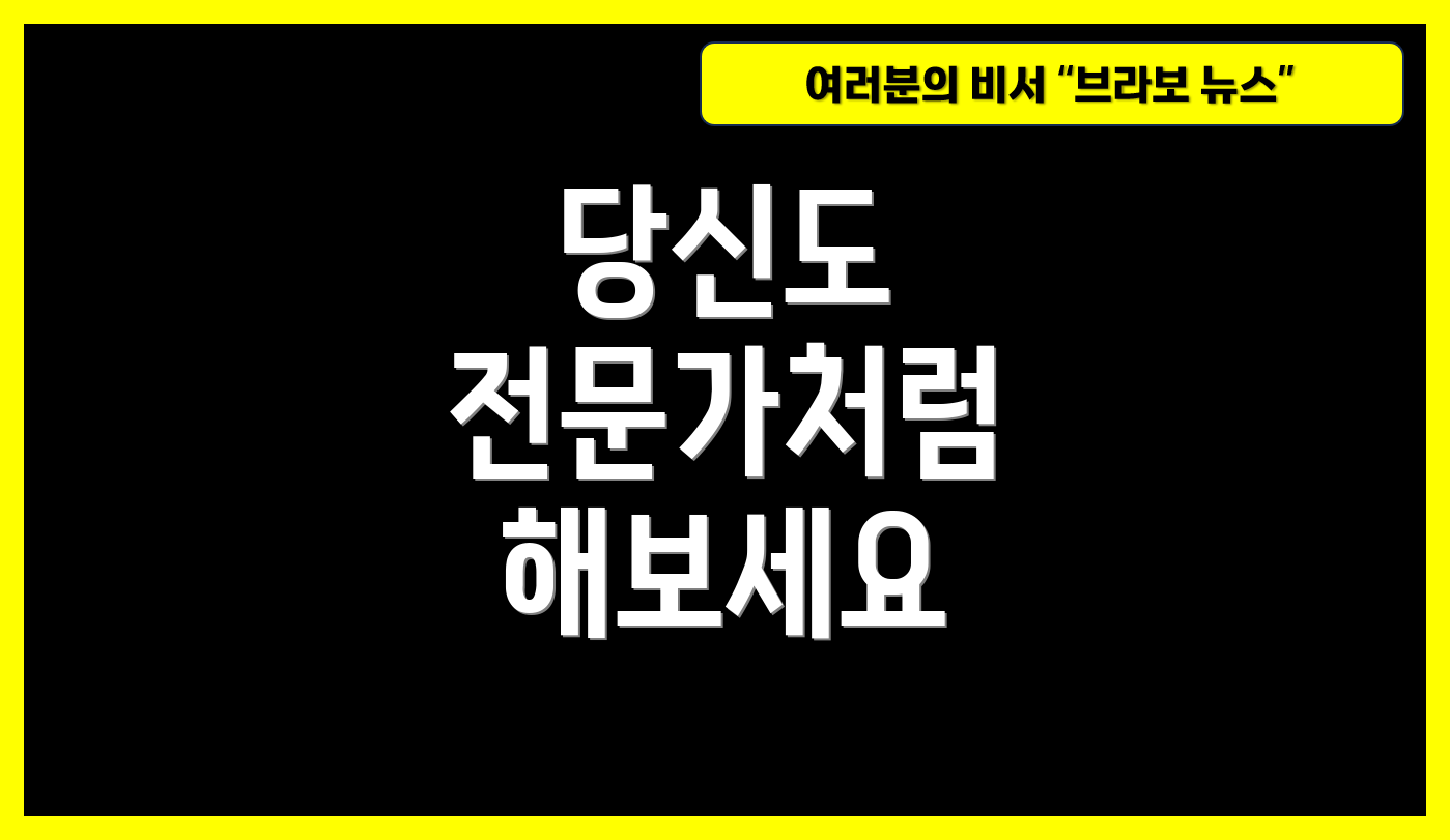 당신도 전문가처럼 해보세요