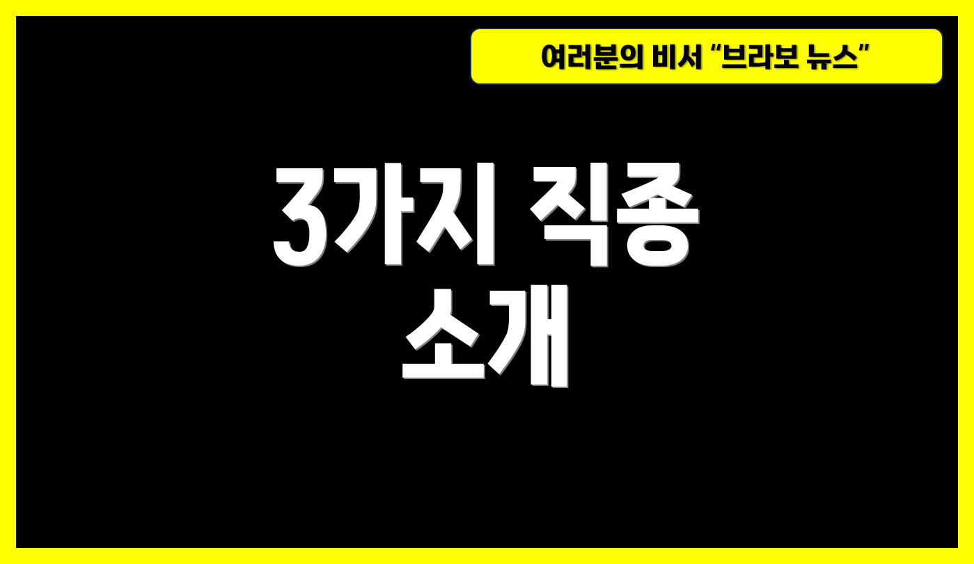 3가지 직종 소개