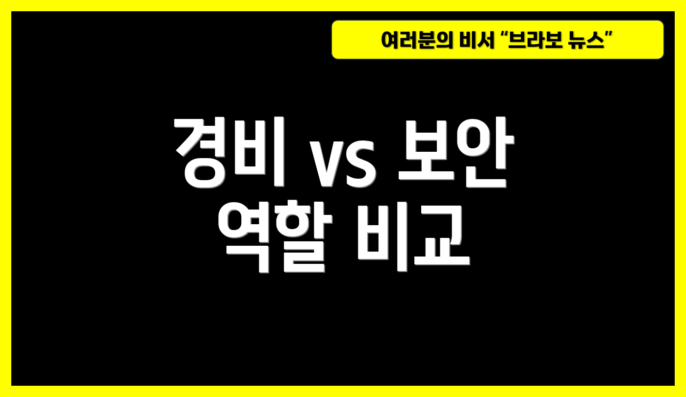 경비 vs 보안 역할 비교