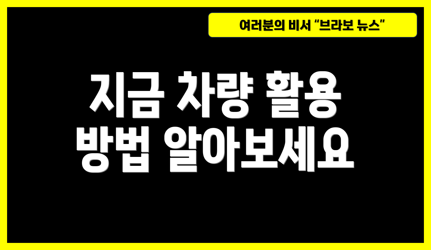 지금 차량 활용 방법 알아보세요