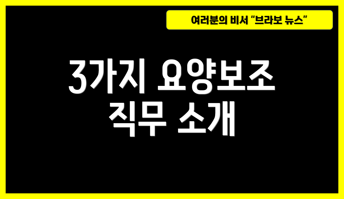 3가지 요양보조 직무 소개
