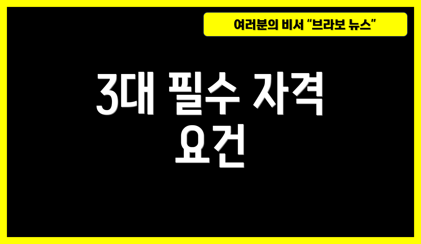 3대 필수 자격 요건