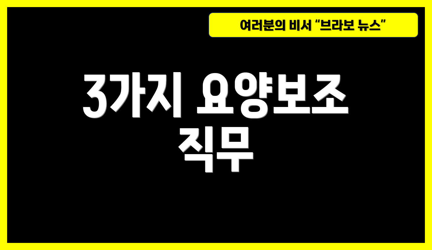 3가지 요양보조 직무
