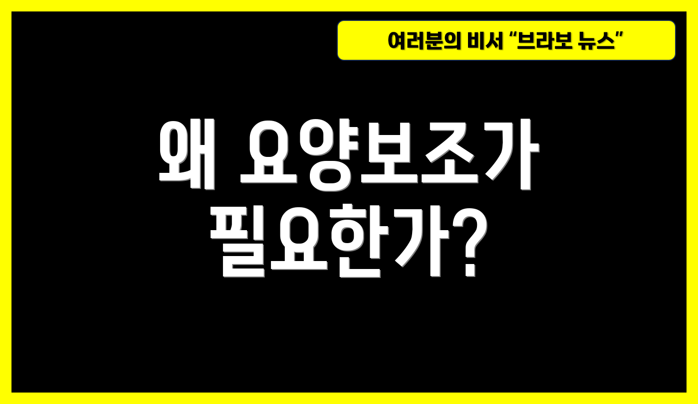왜 요양보조가 필요한가?