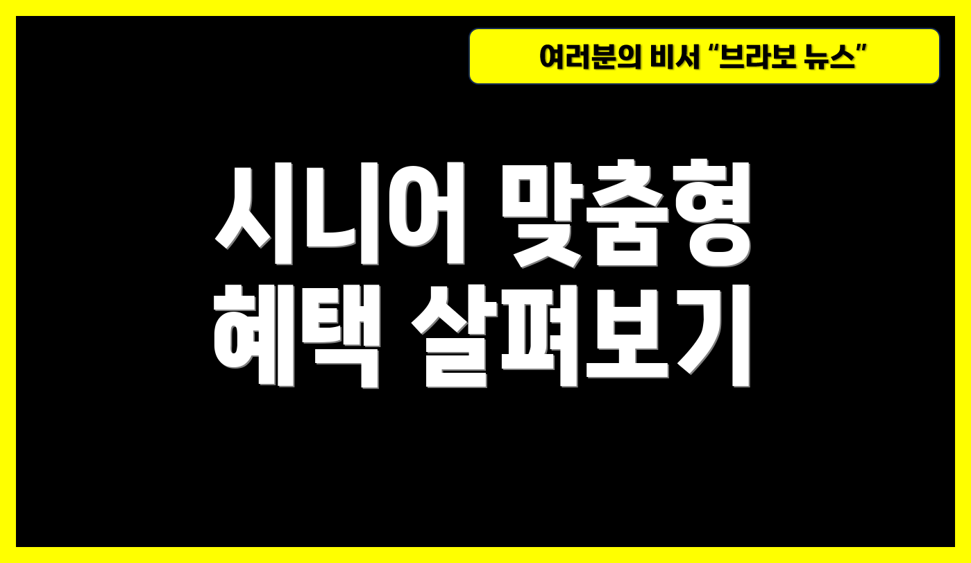 시니어 맞춤형 혜택 살펴보기