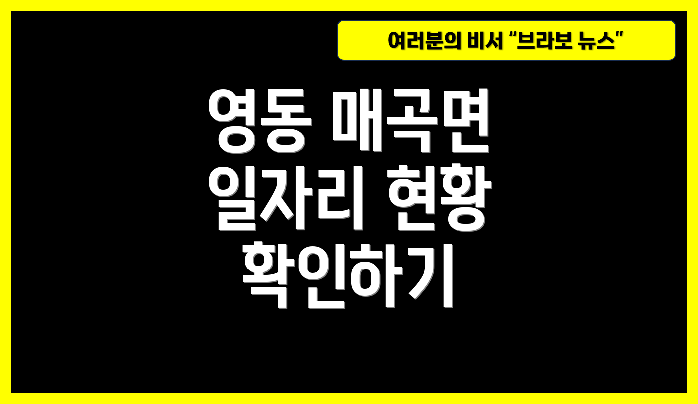 영동 매곡면 일자리 현황 확인하기
