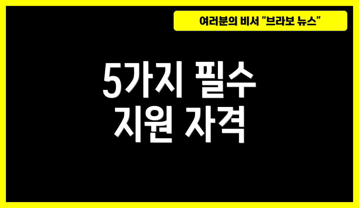 5가지 필수 지원 자격