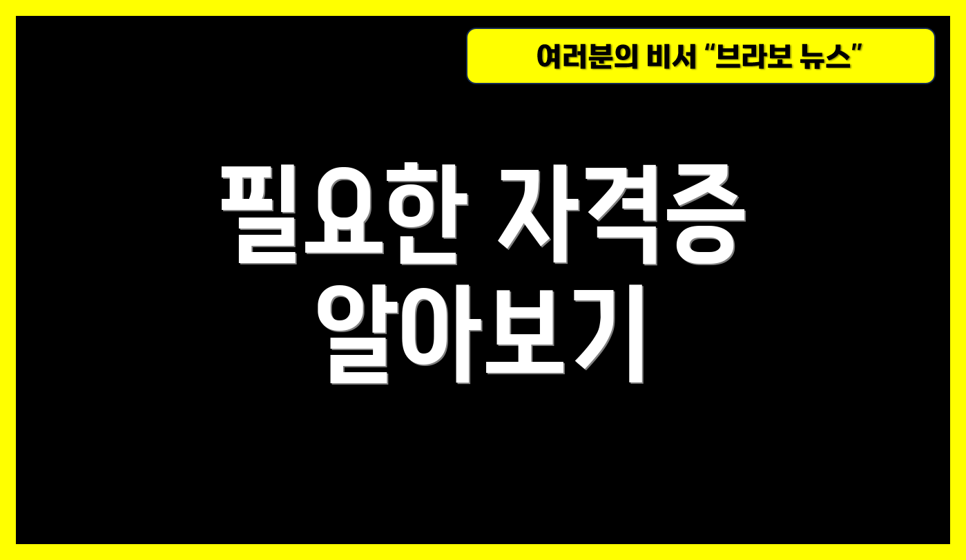 필요한 자격증 알아보기