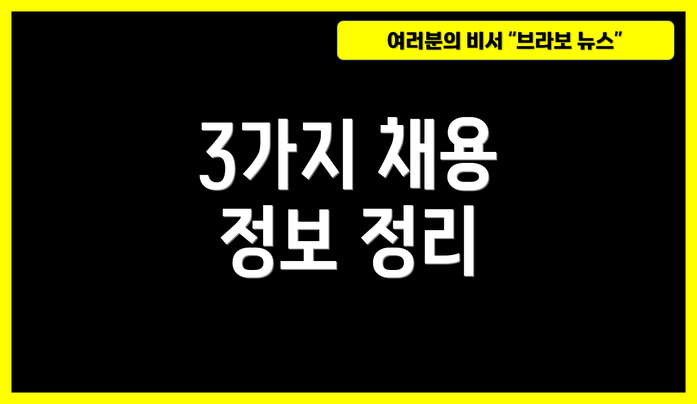 3가지 채용 정보 정리