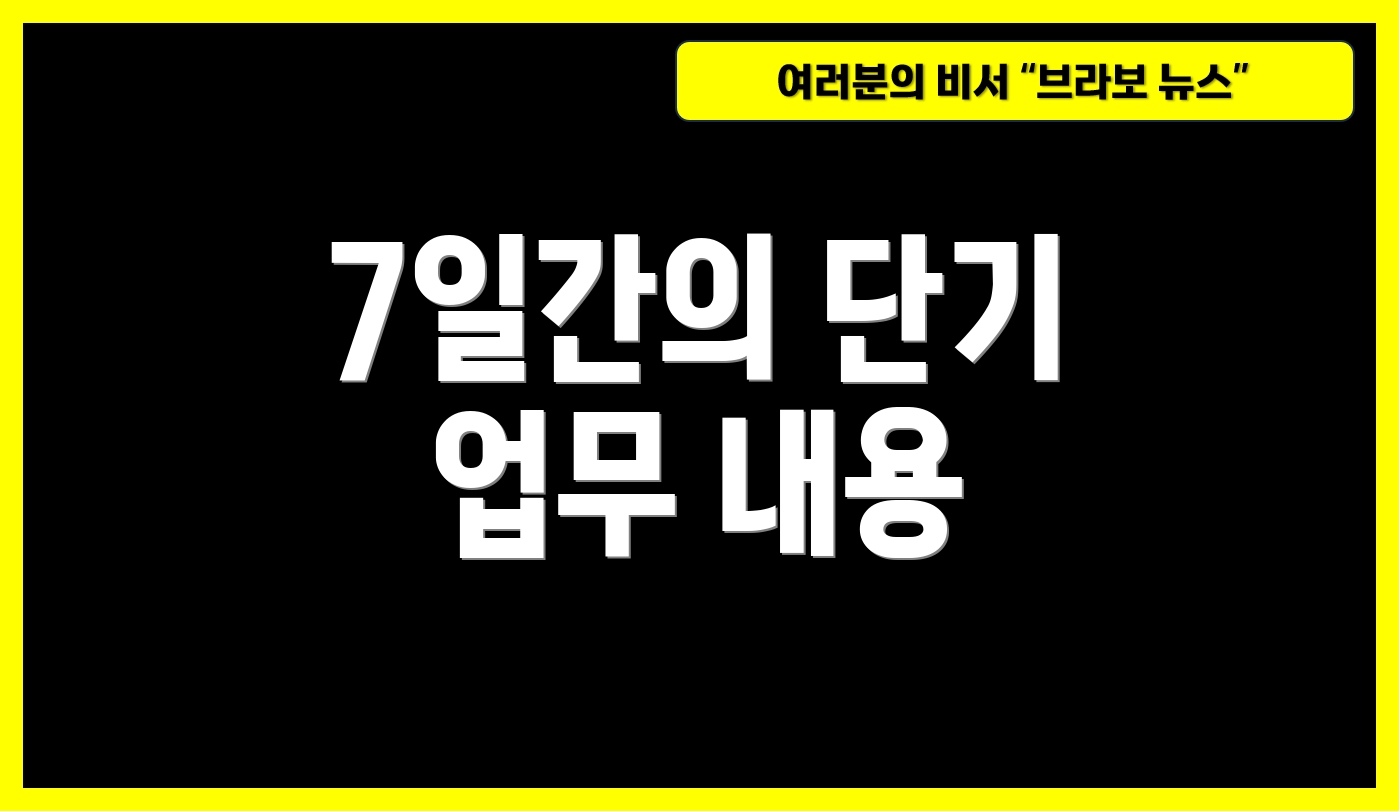 7일간의 단기 업무 내용