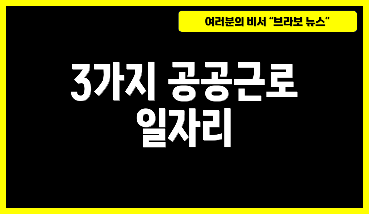 3가지 공공근로 일자리