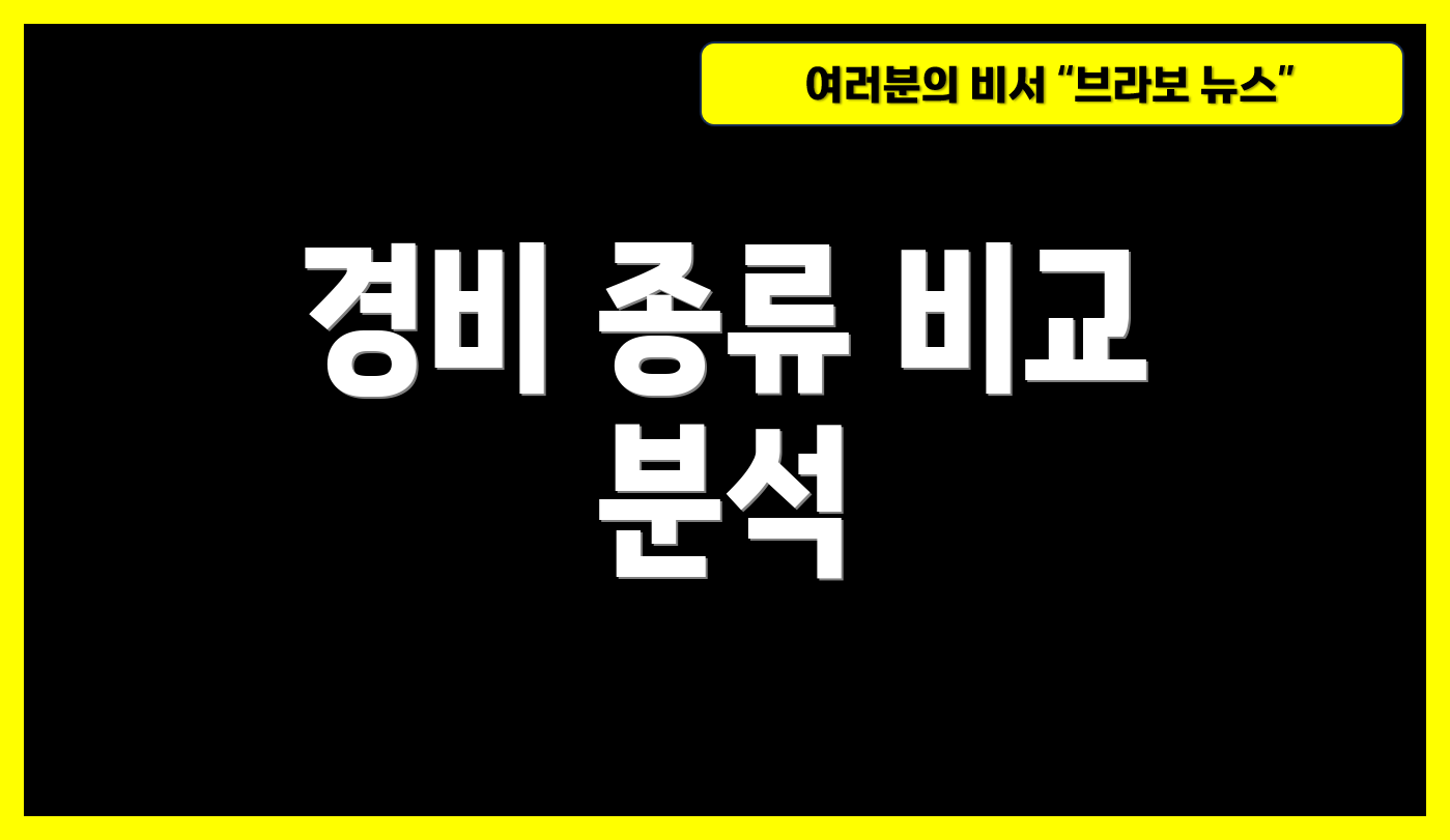 경비 종류 비교 분석