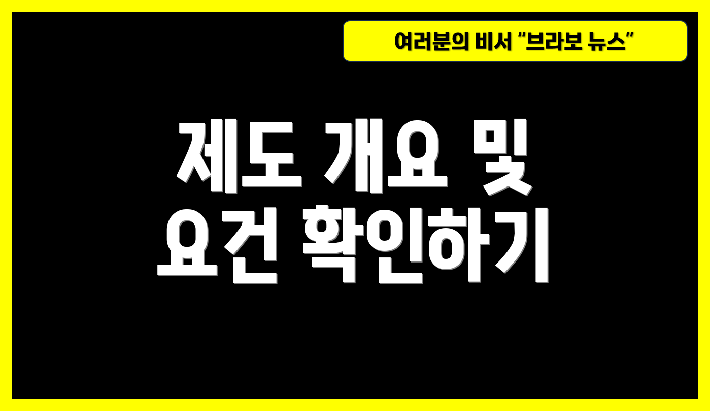 제도 개요 및 요건 확인하기