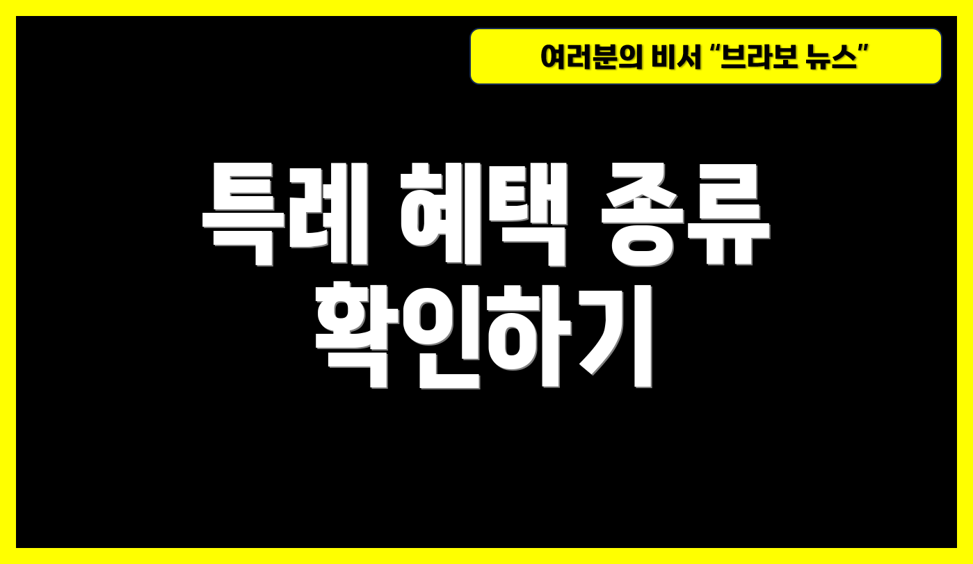 특례 혜택 종류 확인하기