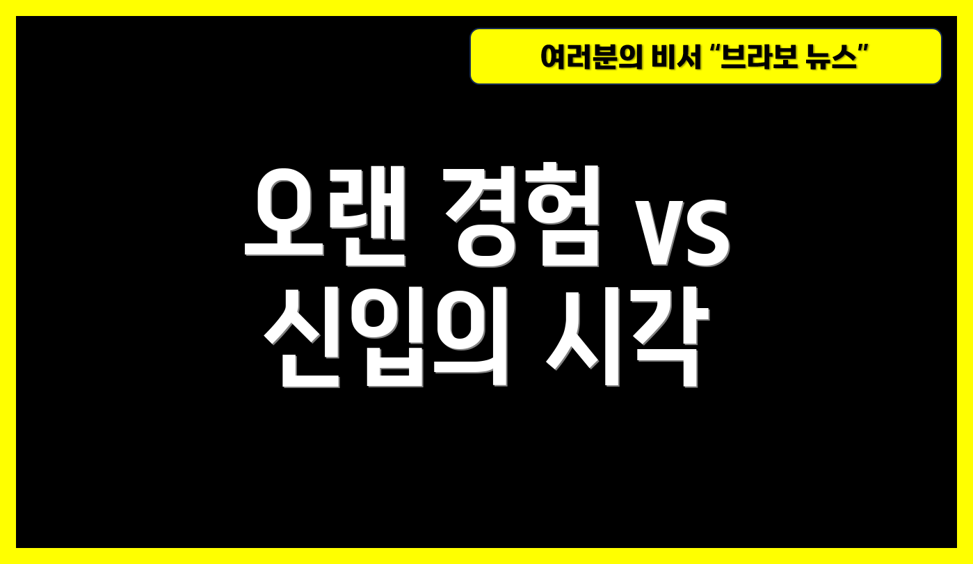 오랜 경험 vs 신입의 시각