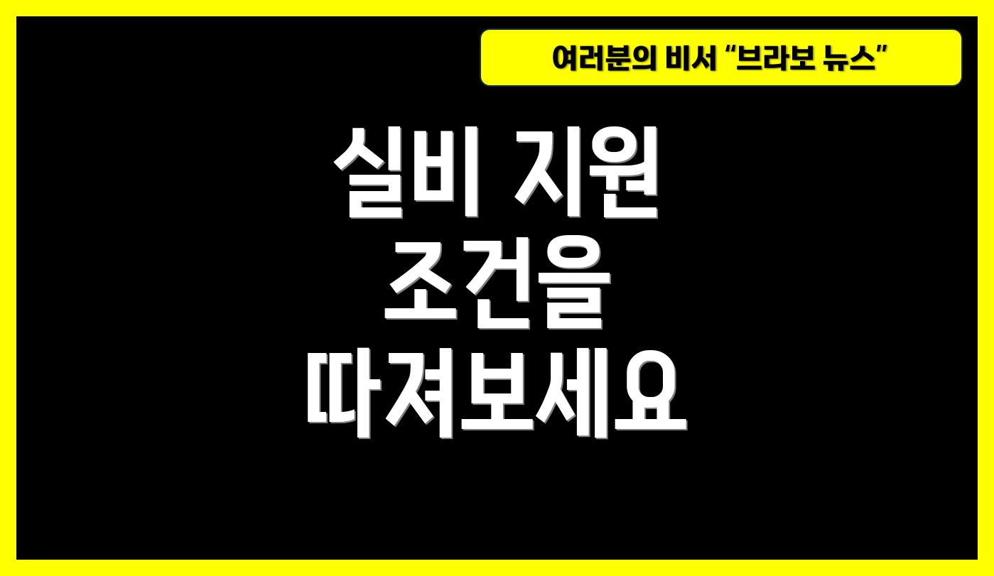 실비 지원 조건을 따져보세요