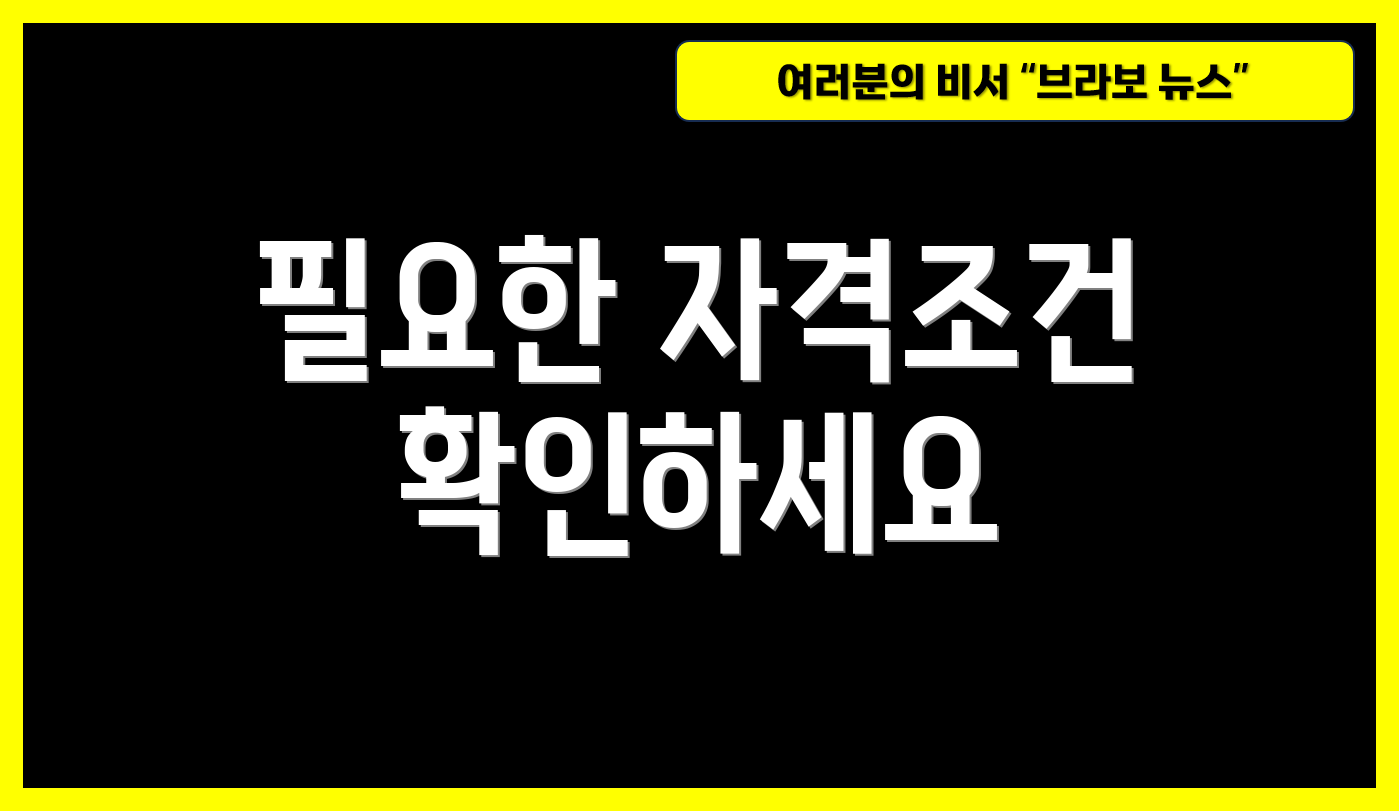 필요한 자격조건 확인하세요