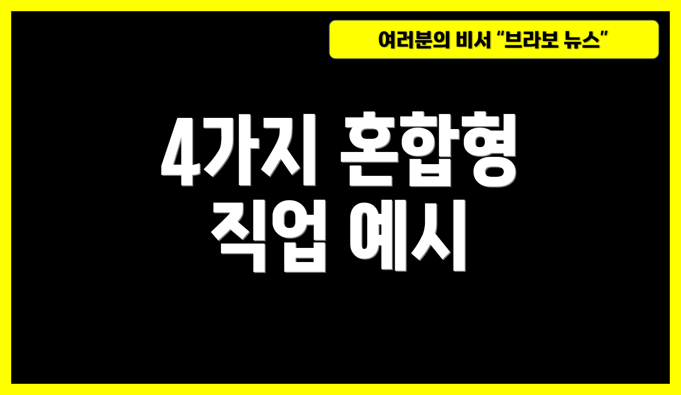 4가지 혼합형 직업 예시