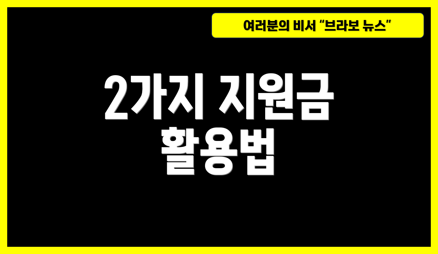 2가지 지원금 활용법