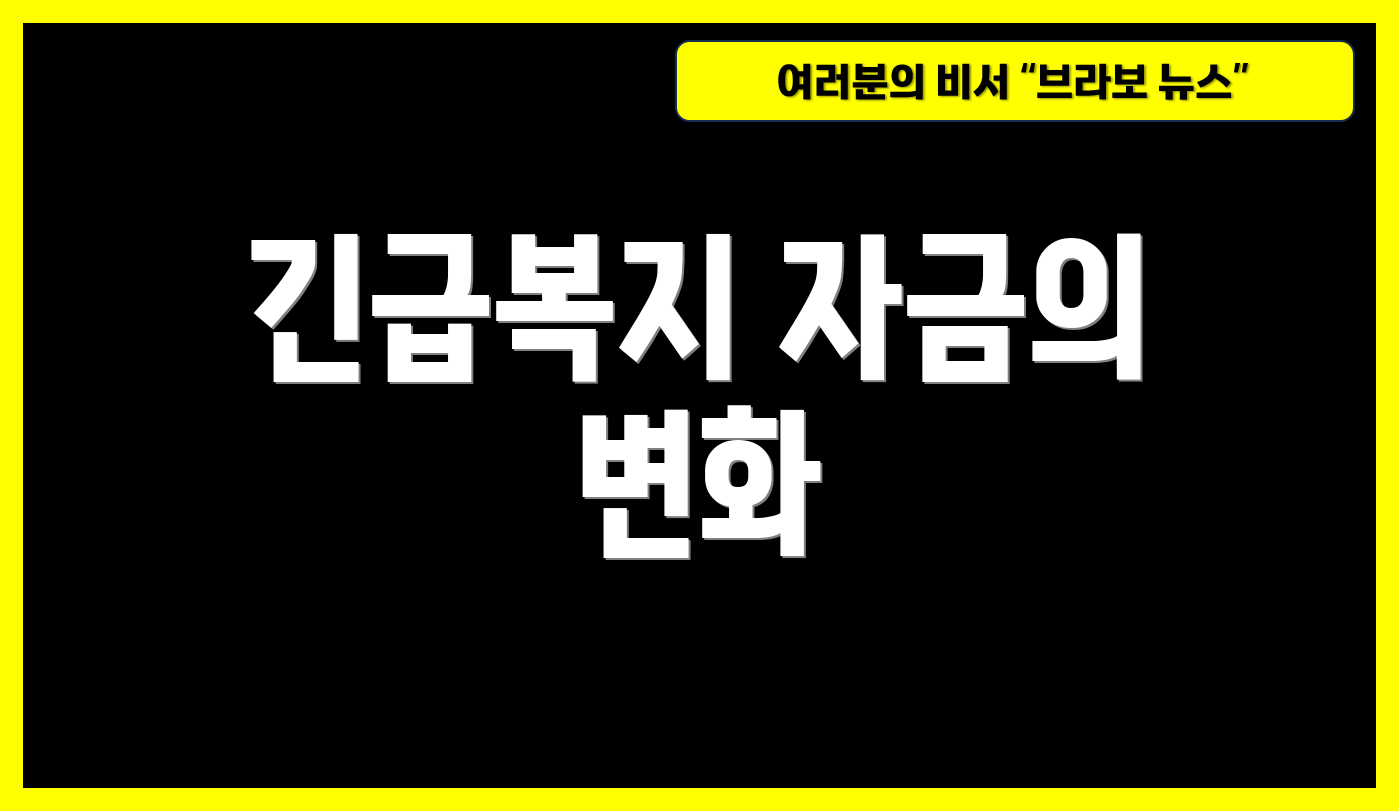 긴급복지 자금의 변화