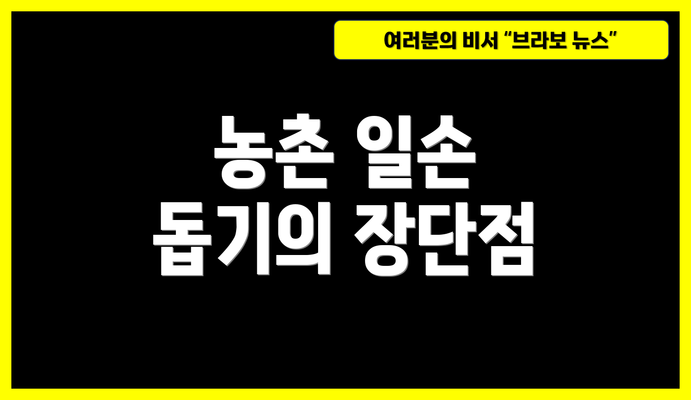 농촌 일손 돕기의 장단점
