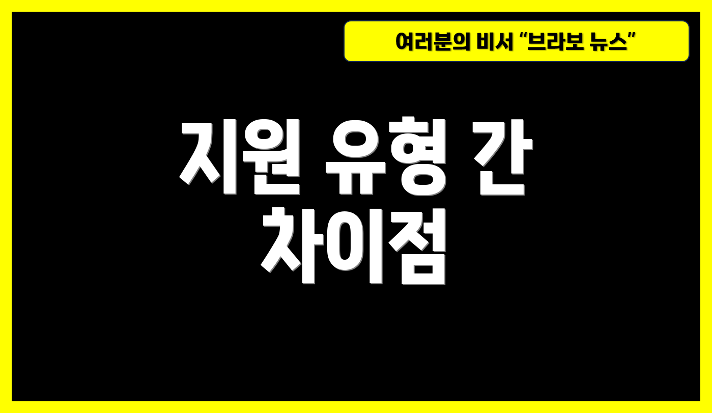 지원 유형 간 차이점