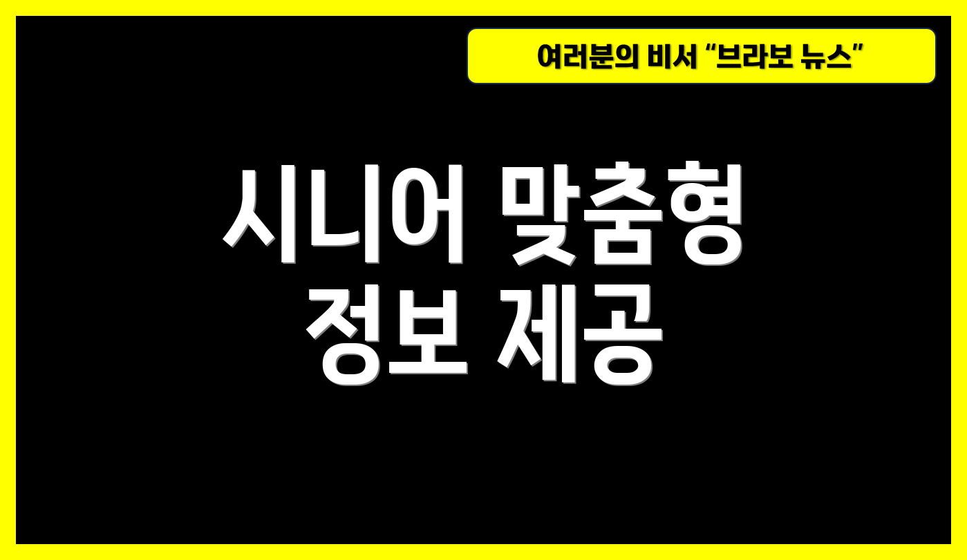 시니어 맞춤형 정보 제공