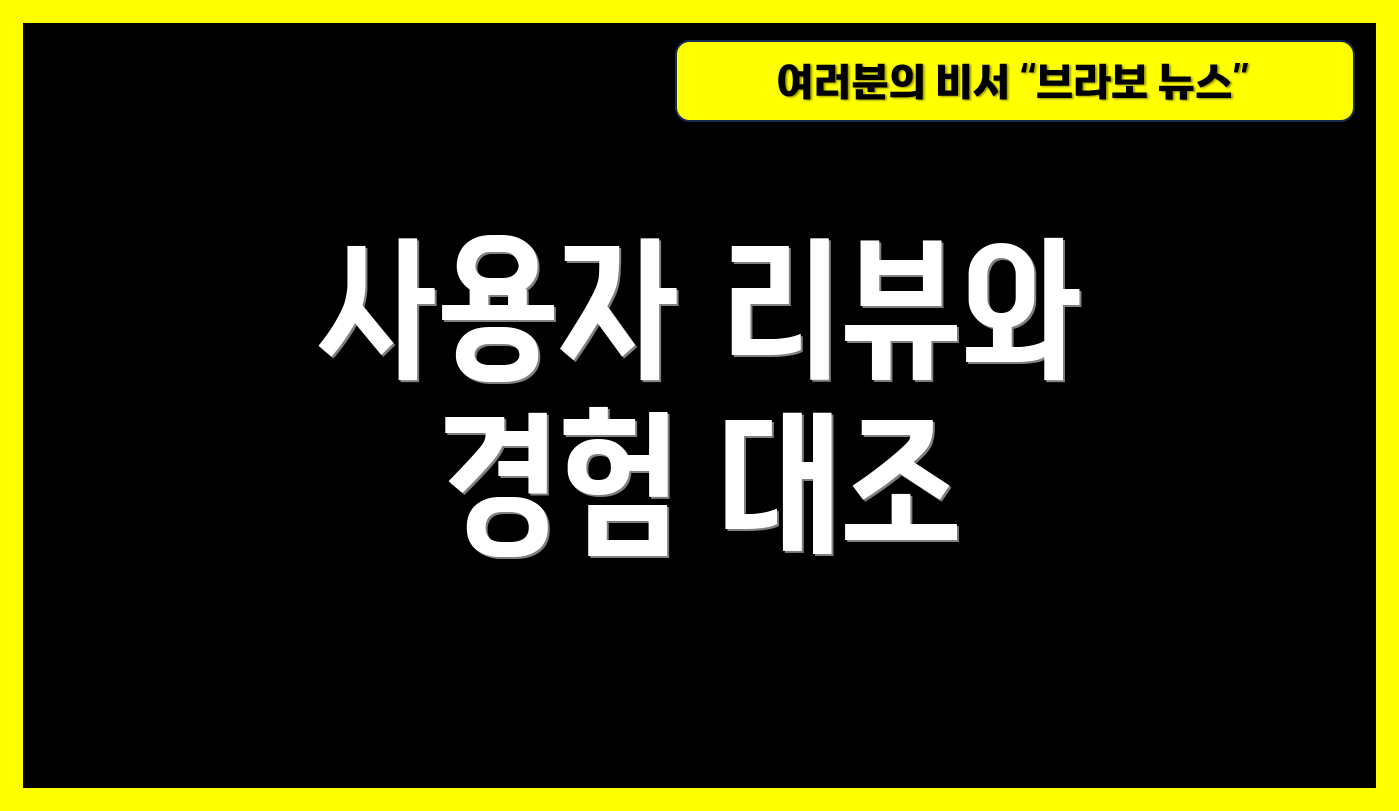 사용자 리뷰와 경험 대조