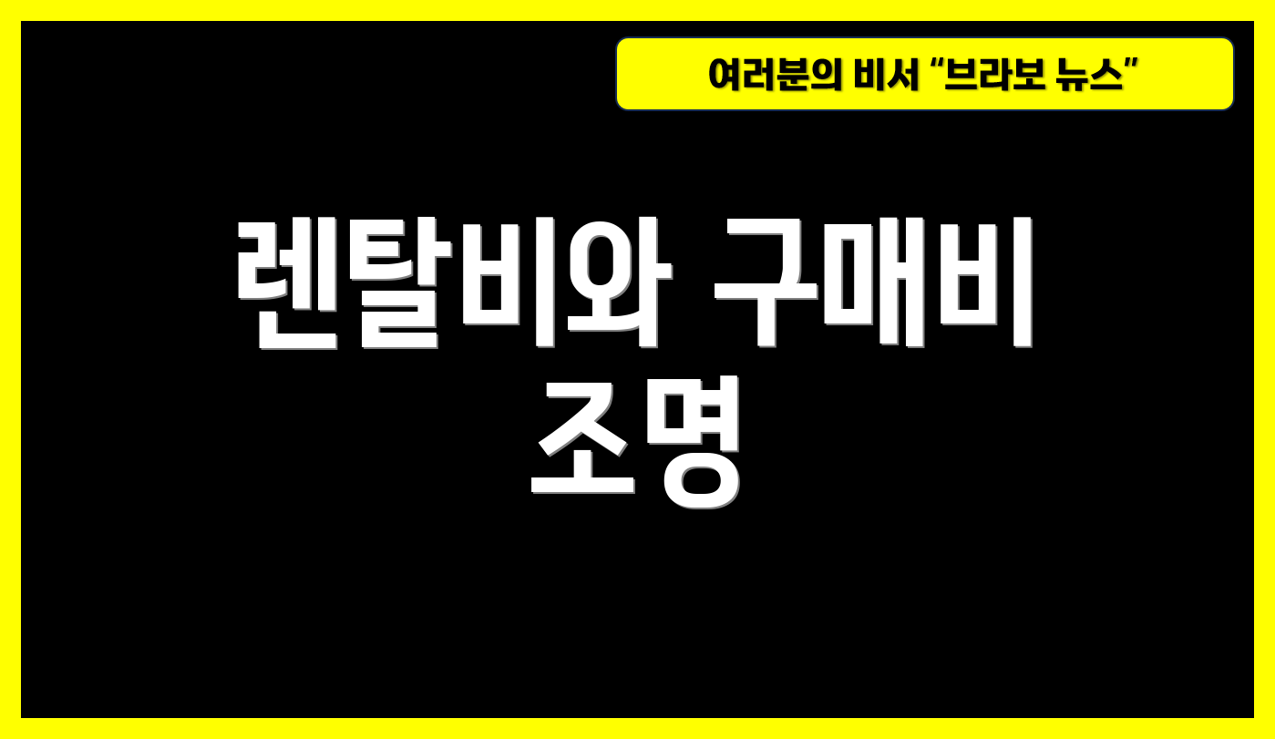 렌탈비와 구매비 조명
