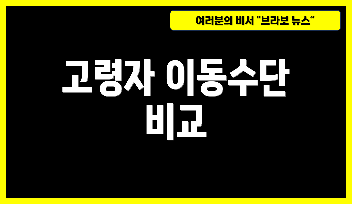 고령자 이동수단 비교