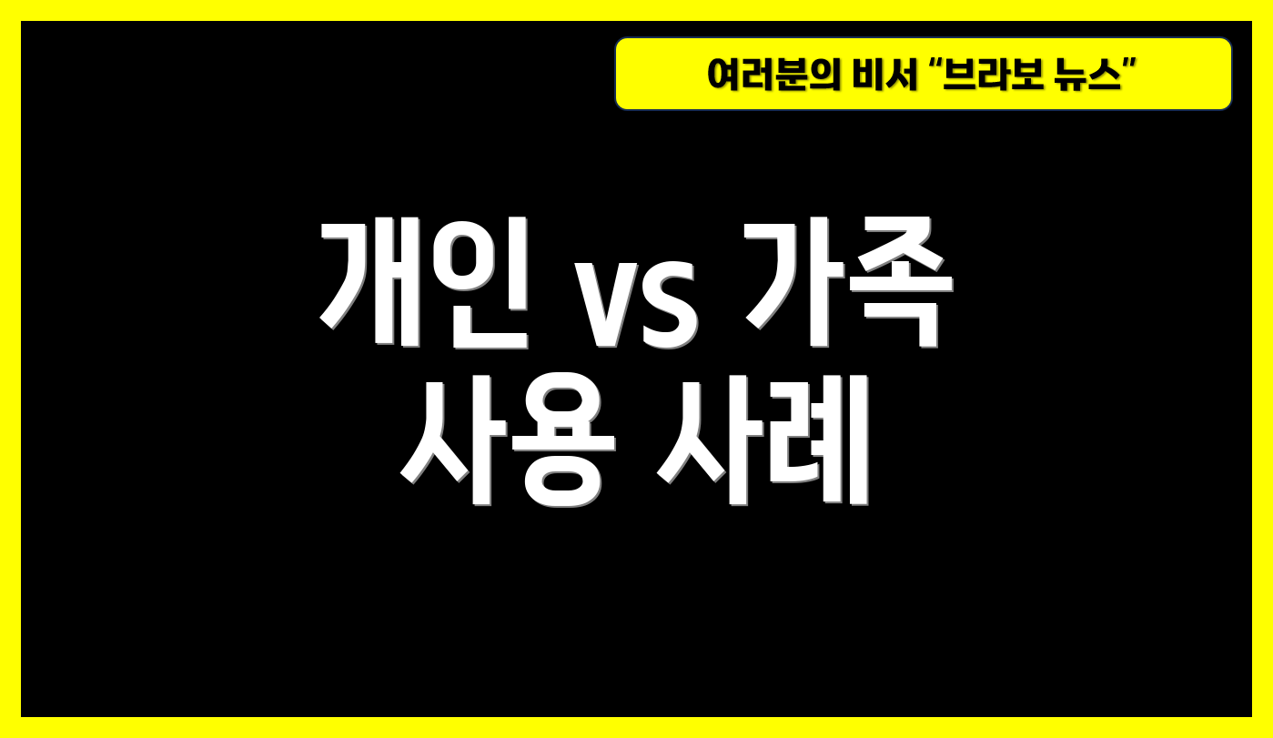 개인 vs 가족 사용 사례
