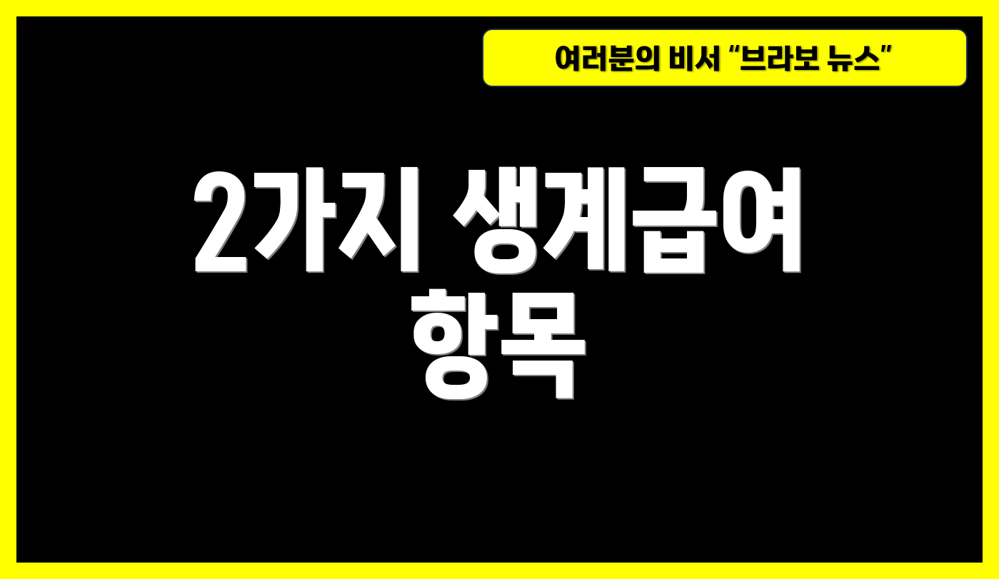 2가지 생계급여 항목