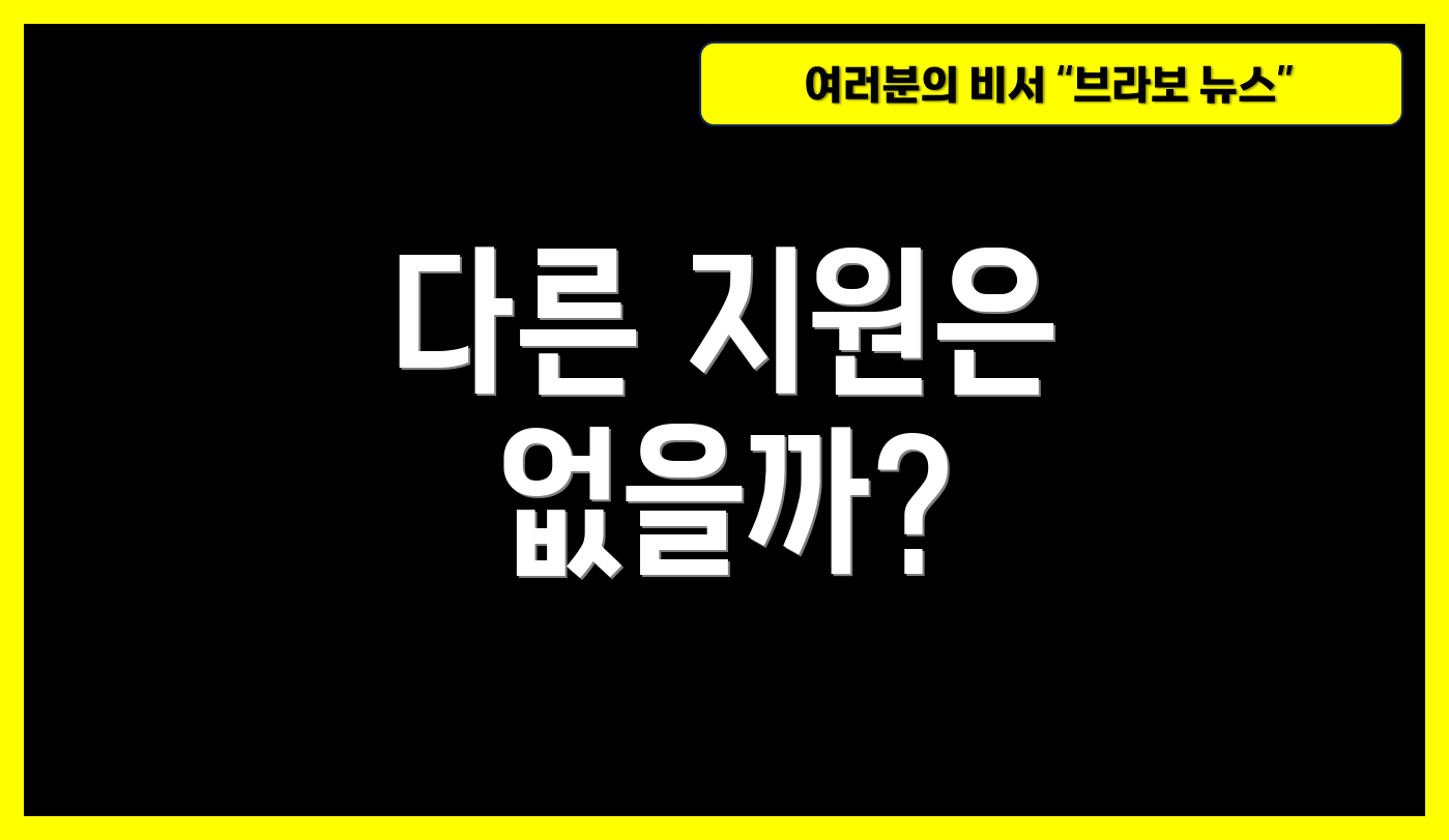 다른 지원은 없을까?