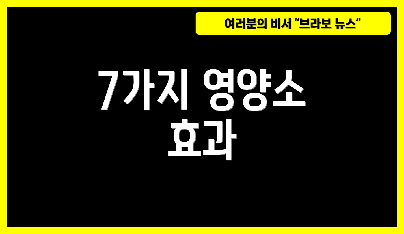 7가지 영양소 효과