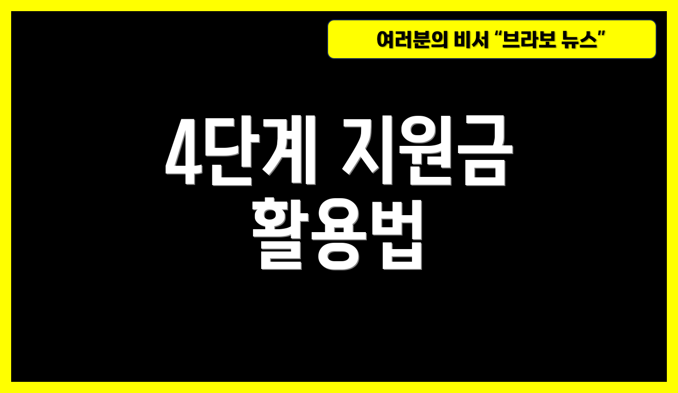 4단계 지원금 활용법