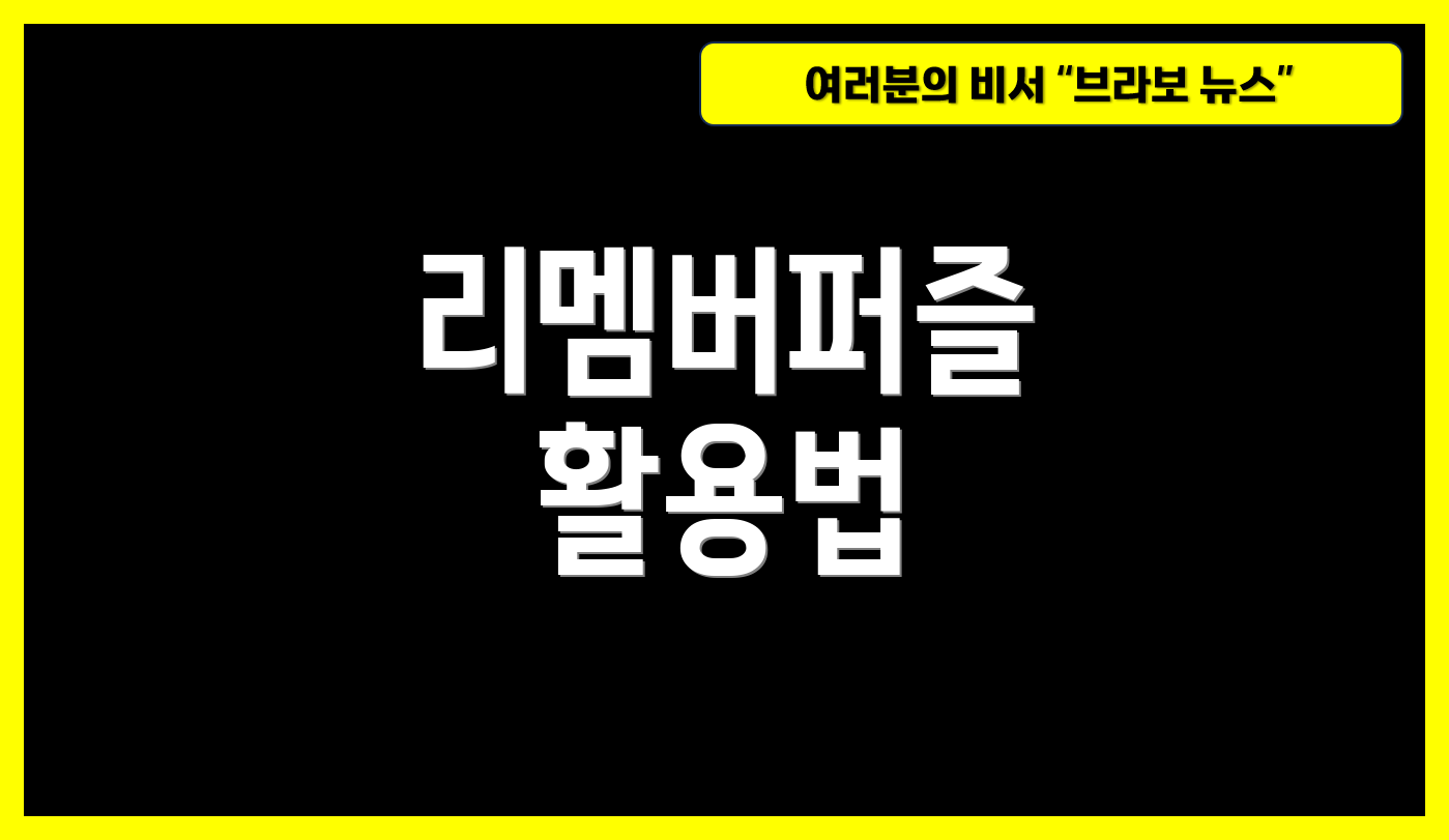 리멤버퍼즐 활용법