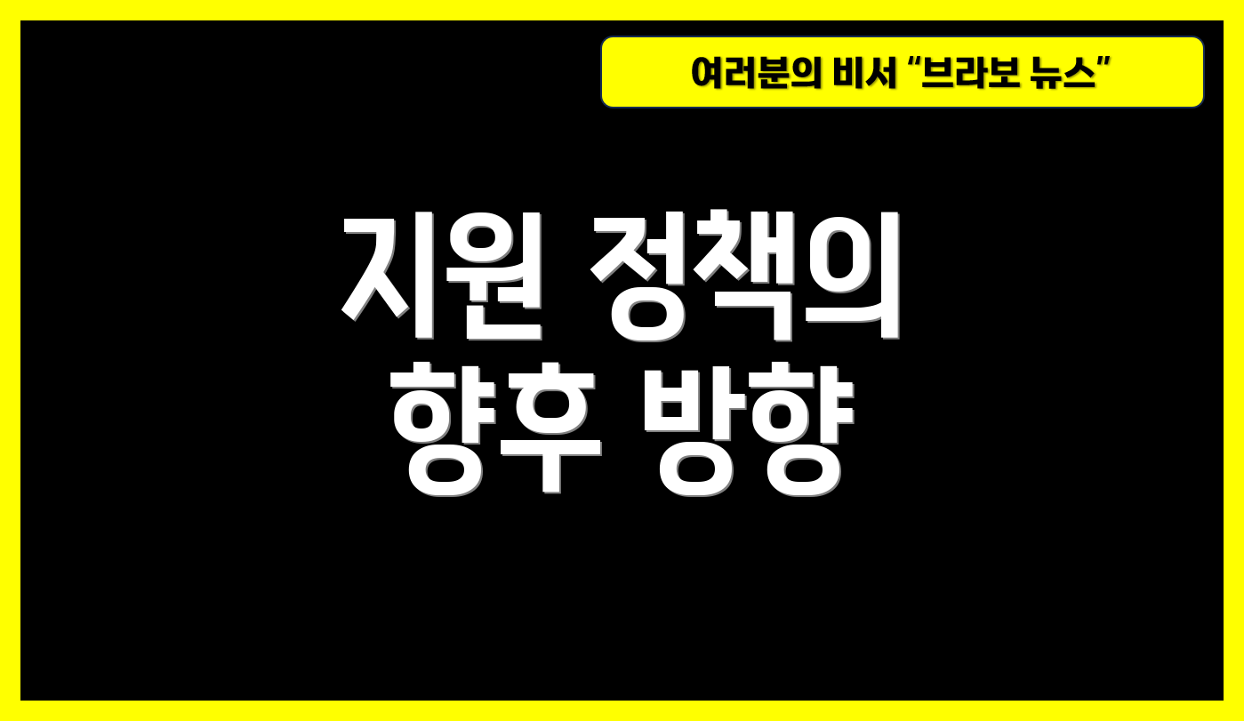 지원 정책의 향후 방향