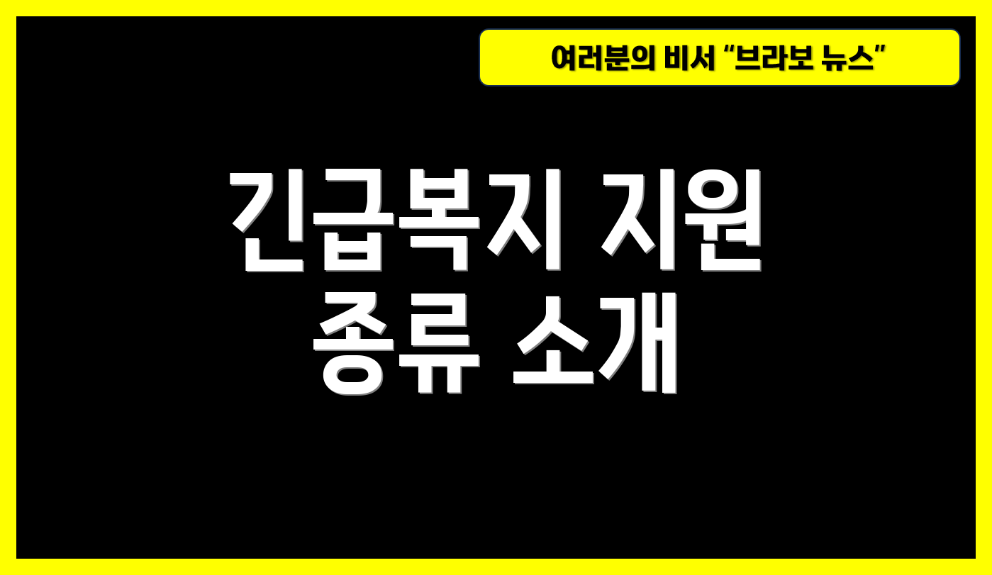 긴급복지 지원 종류 소개