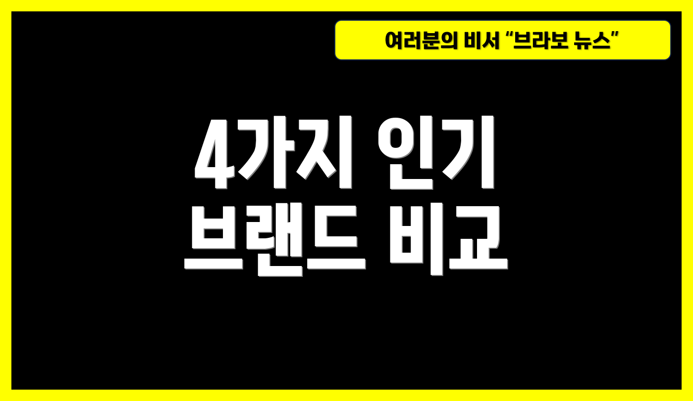 4가지 인기 브랜드 비교