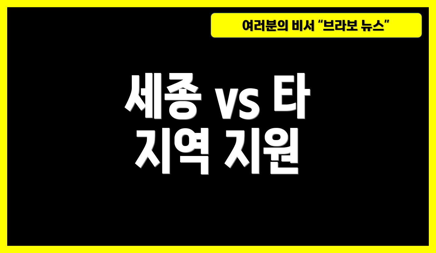 세종 vs 타 지역 지원
