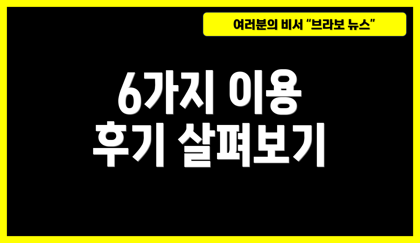 6가지 이용 후기 살펴보기