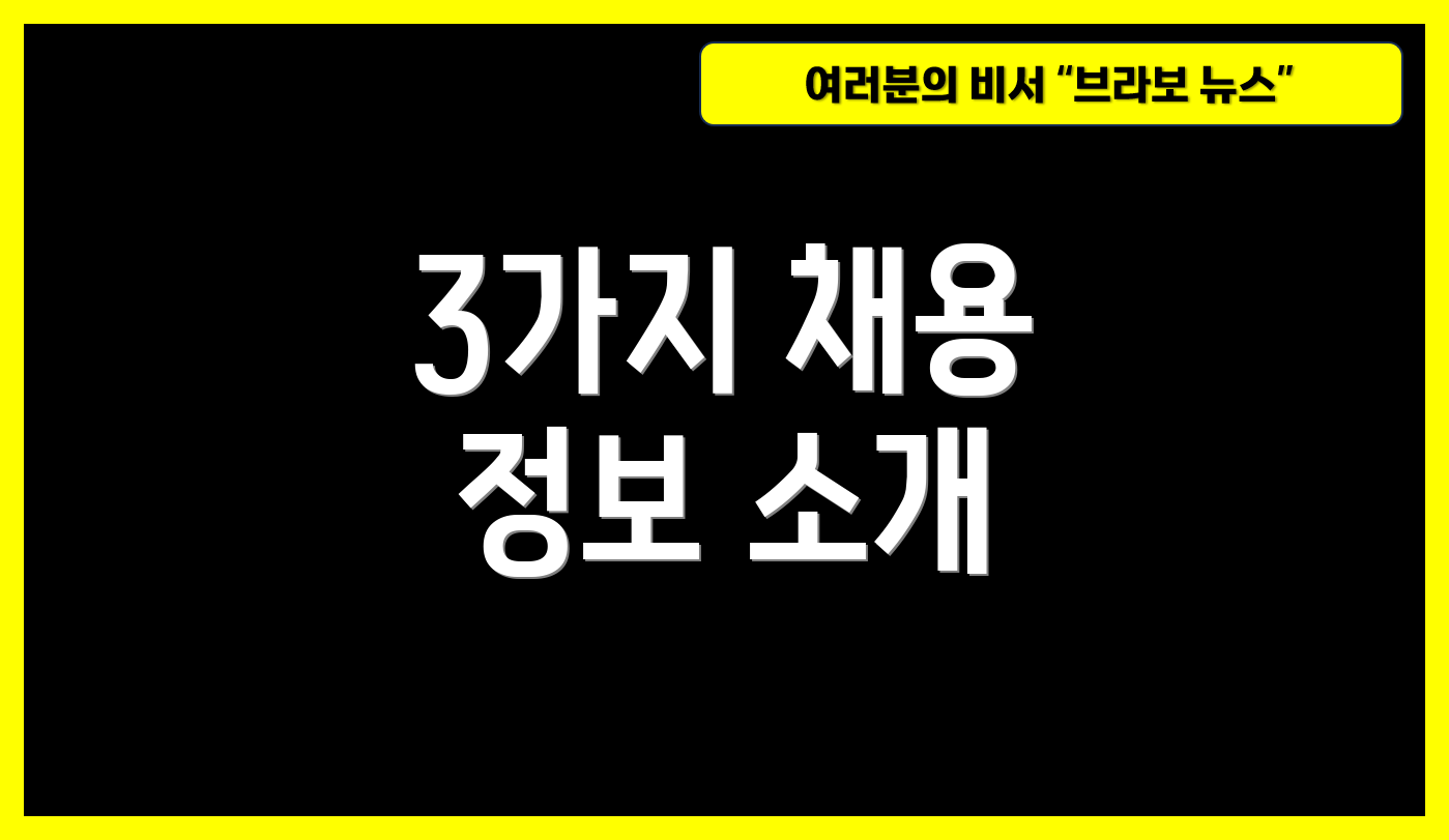 3가지 채용 정보 소개