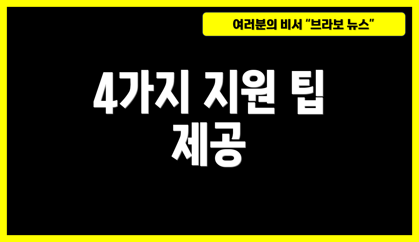 4가지 지원 팁 제공