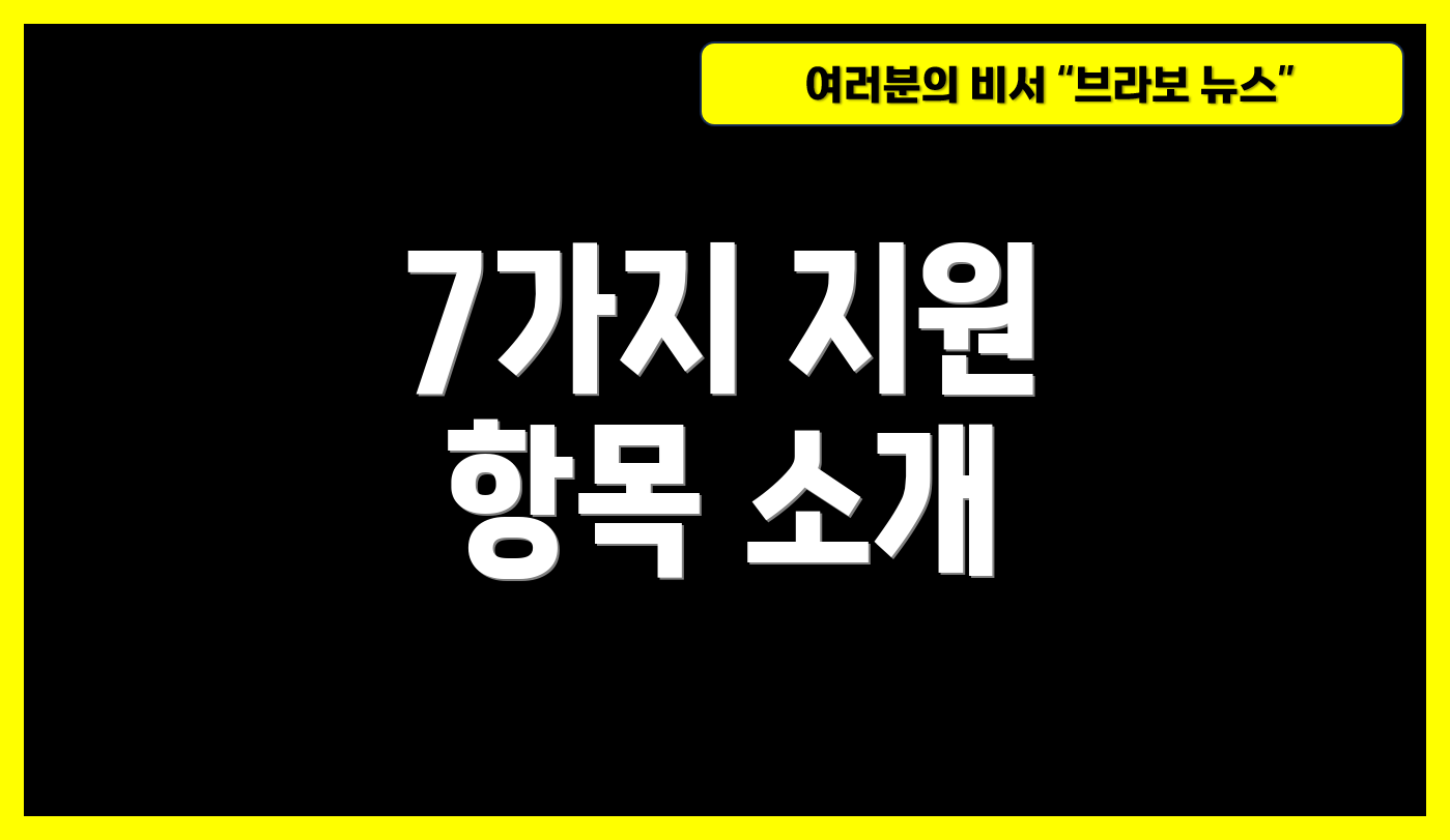 7가지 지원 항목 소개