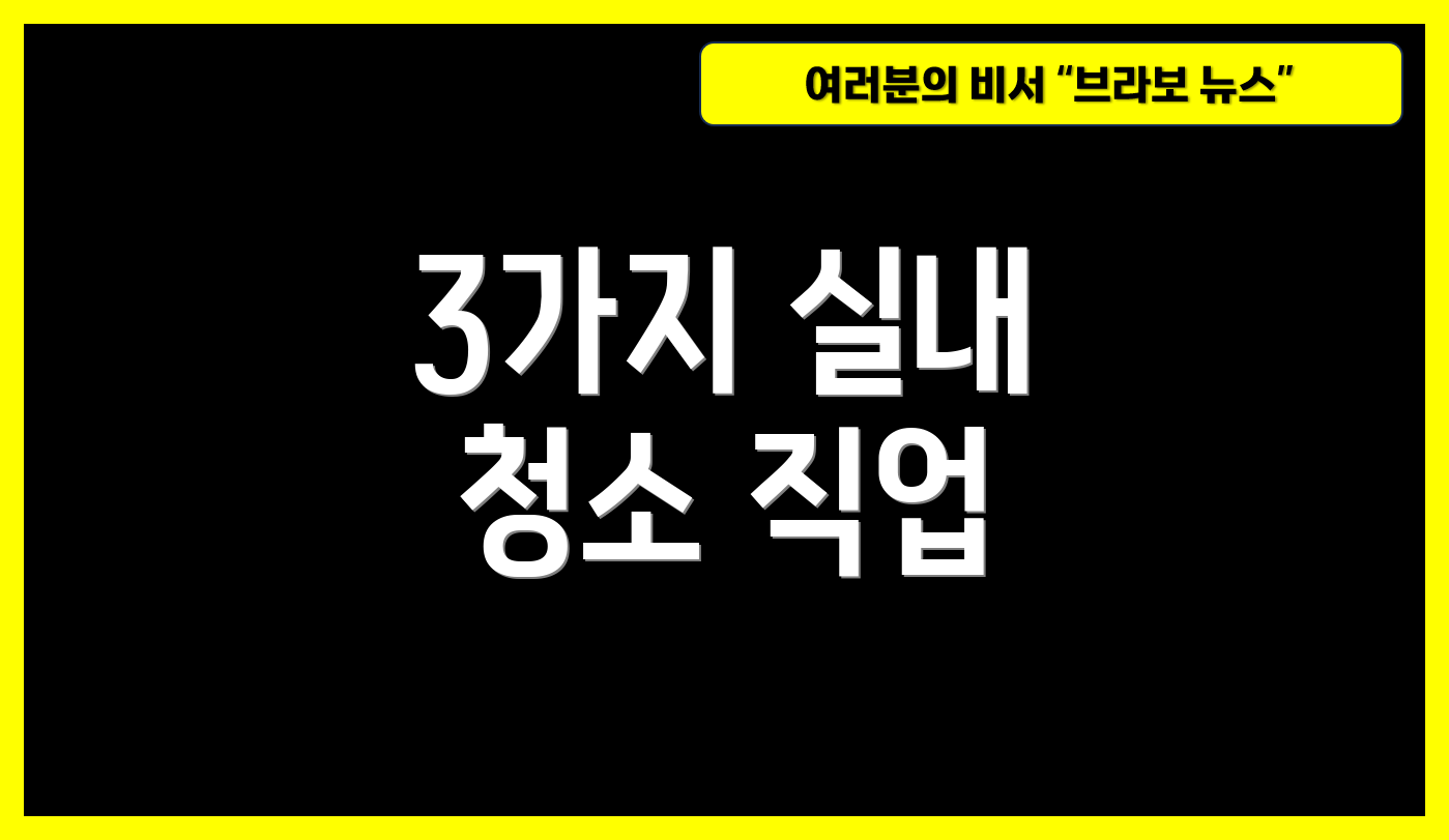 3가지 실내 청소 직업