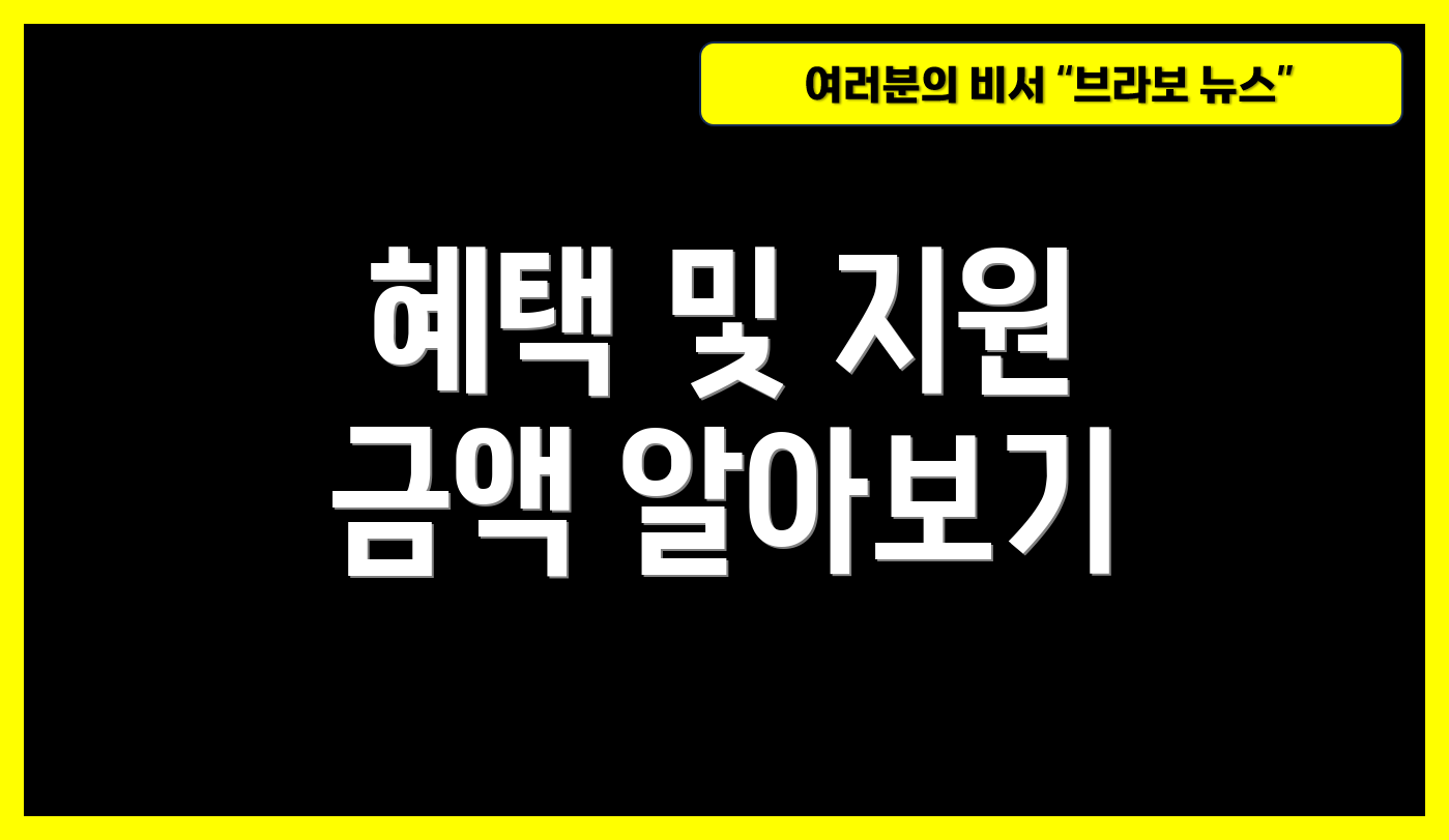 혜택 및 지원 금액 알아보기