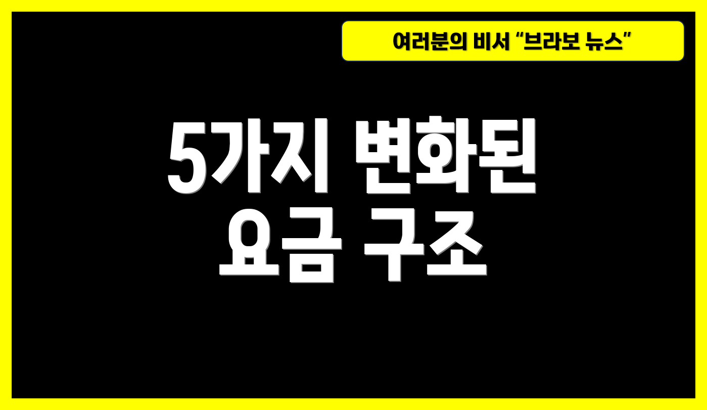 5가지 변화된 요금 구조